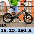 thumbnail image 2 of SWFT R.X Electric Lightweight Bike for Adults- 25 Miles Max Range, 20mph Max Speed, 20” Tires, 3 Level Pedal Assist, LED-Display, EBike Black, 2 of 5