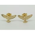 thumbnail image 2 of 14k Solid Yellow Gold Eagle Bird Stud Earrings Open Wings Eagle Push Back 14MM, 2 of 11