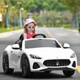 thumbnail image 3 of Gymax 12V Kids Ride On Car Licensed Maserati GranCabrio w/Remote Control & Music White, 3 of 10