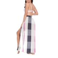thumbnail image 3 of Women Sarong Wraps Soft Checkered Swimsuit Beach Pareo Bikini Coverups Skirt M, 3 of 7