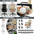 thumbnail image 4 of ZIATUBLES Robin Peony Print 5 PCS Office Home Chair Decor Bundle Includes Chair Cover with Armrest Slipcovers, Remote Control Holder and Tissue Box Organizer, S, 4 of 7
