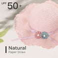 thumbnail image 3 of Harhinhe 56-58 cm circunferencia del sombrero sombrero de paja para mujer protector solar de verano sombrero de paja de ala grande sombrero para el sol sombrero de paja de flores y conjunto de bolsa, 3 of 5