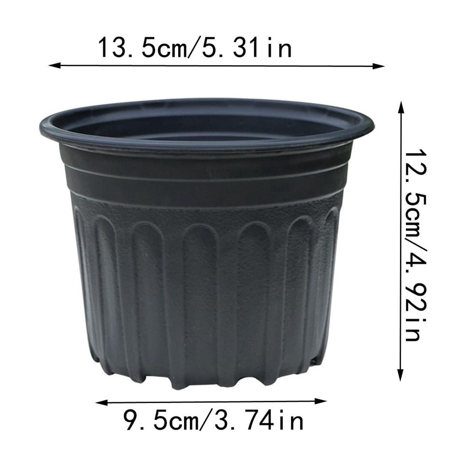 Plant Nursery Pots, Plastic Plant Pots, 8 In, Planting Pots with Drainage, Pots for Seedlings, Outdoor Garden Containers, Bulk Pack, Black Color, 50 Pc