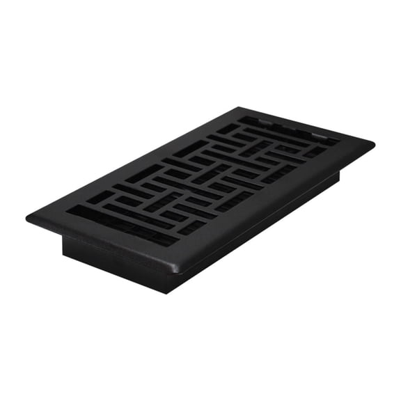 Decor Grates AJH410-BLK Oriental Floor Register, 4x10 Inches, Textured Black Finish