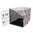 thumbnail image 3 of Orchid Dog Crate Cover, Ornate Flower Blooms with Curly Leaves Petals Spring Inspired Exotic, Easy to Use Pet Kennel Cover for Medium Large Dogs, 35" x 23" x 27", Lilac Magenta White, by Ambesonne, 3 of 6