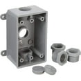 thumbnail image 2 of Hubbell-Bell PSB37550GY Single-Gang Weatherproof 1/2-Inch or 3/4-Inch Outlets, Gray Finish Four Pack, 2 of 3