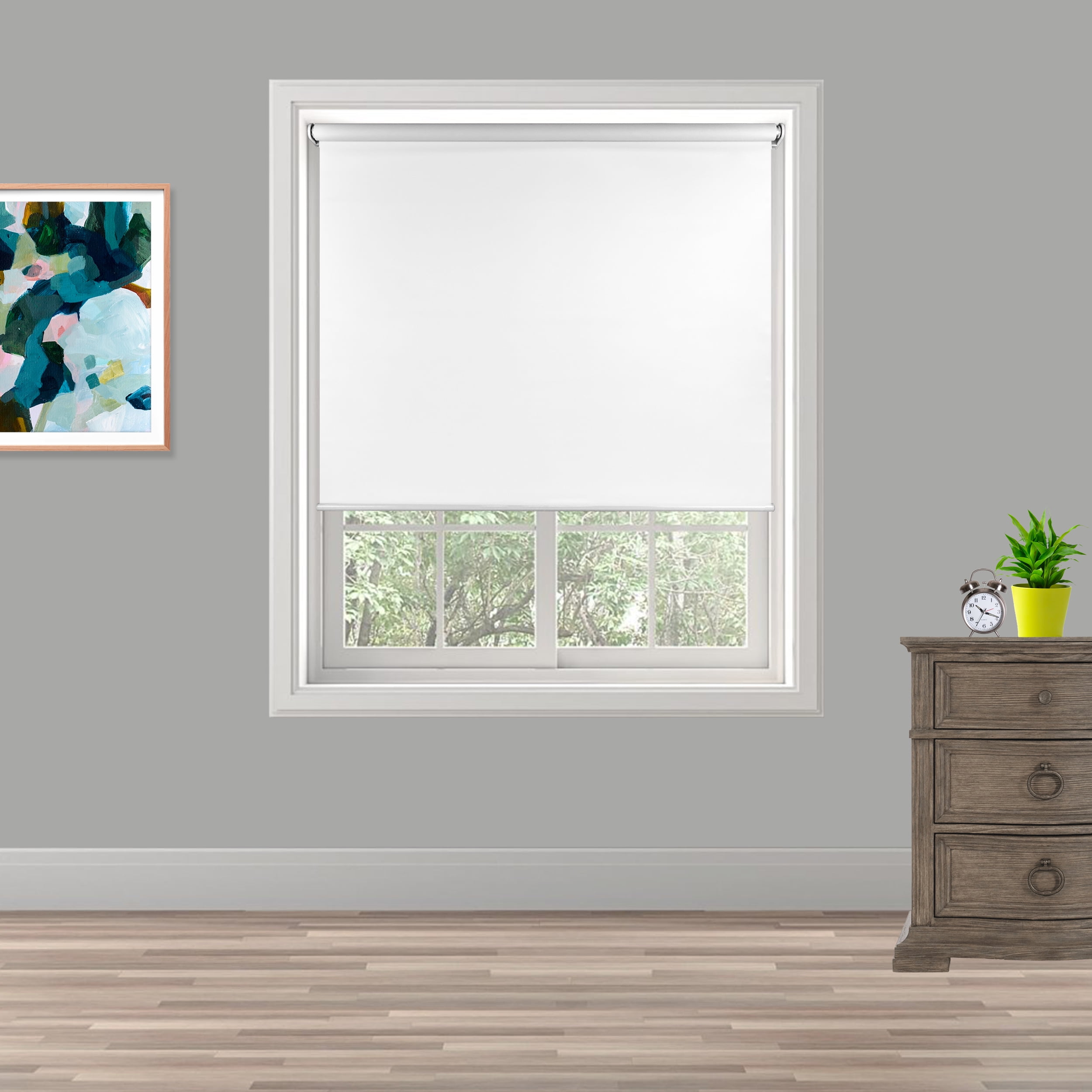 Biltek Pleated Cordless Light Filtering Fabric Window Blinds 48" x 72" White 