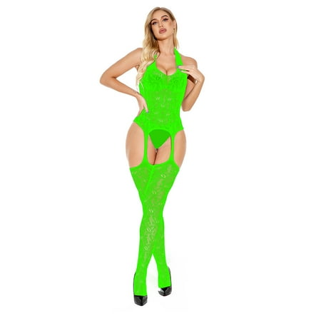 Generic New Sexy Jacquard Leggings Fishnet Clothes Hollow-out Camisole Sexy Lingerie Stockings W423