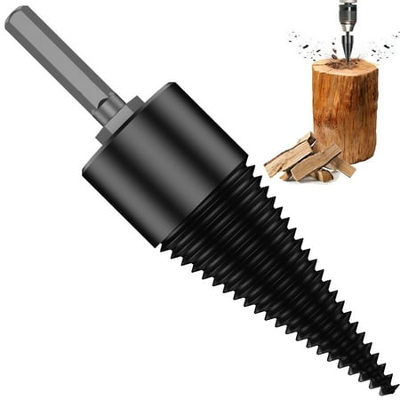 

Adifare Removable Firewood Log Splitter 32/42mm Splitting Wood Cone Drill Bit Square Handle and Hexagon Handle High Carbon Steel Drill Screw Cone Driver For Household Electric Drill