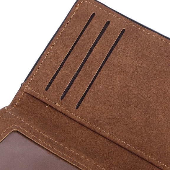 RENACLIPY Ultra Thin Brown Vertical Card Holder Wallet for Men Durable Lightweight Driver License Organizer
