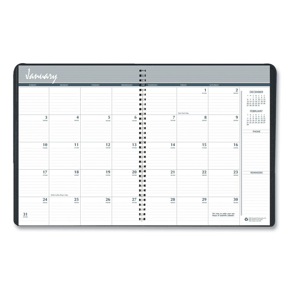 House of Doolittle Ruled Monthly Planner with Expense Log 8.75 x 6.88