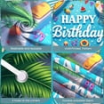 thumbnail image 3 of Tropical Style  Banner Pool Themed Birthday Backdrop Colorful Floats Flamingo Pattern Party Display for Poolside Celebrations Kids Birthday Parties Summer Gatherings, 3 of 8