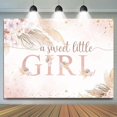 thumbnail image 1 of A Sweet Little Girl Floralpink Baby Shower Backdrop, 1 of 5