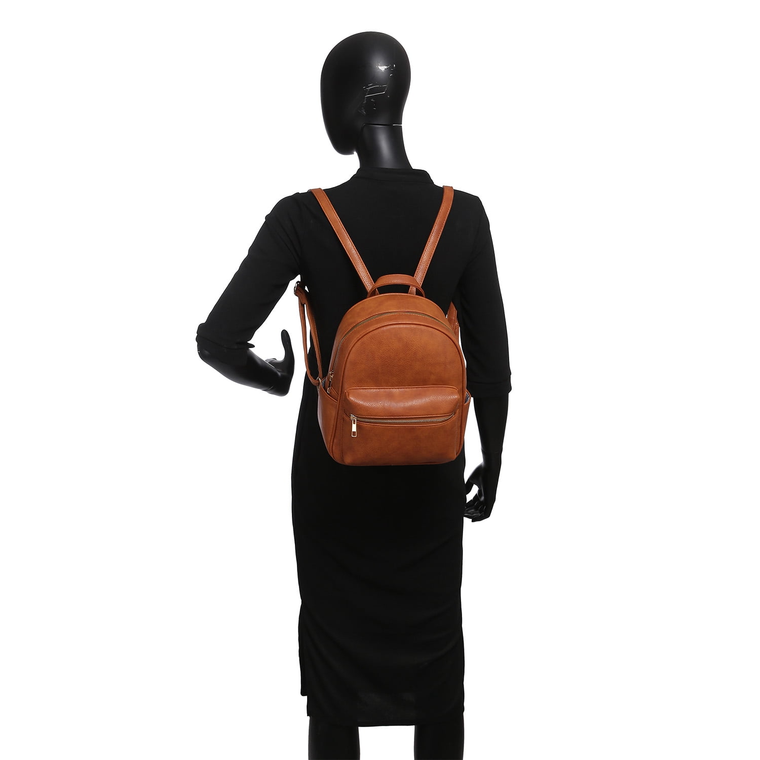 Poppy 2PCS Set Women Backpack,Soild PU 