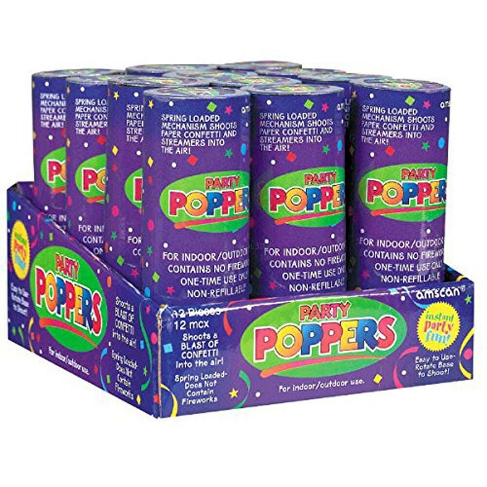 Confetti Poppers Party Accessory (1 ct. 12 pieces per ct.) Walmart