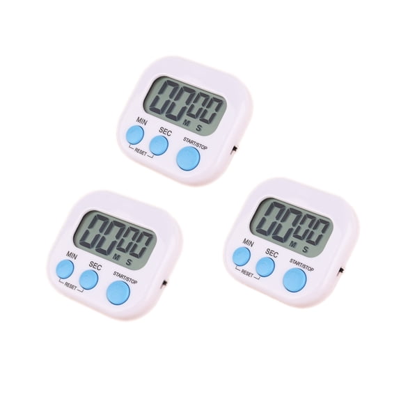 COREBAY 3-Piece White Kitchen Timer, Big Number Timer, Cook Timer Stop Timer, Large Numbers, Magnetic Backing, Stand, Battery Required, Ideal for Cooking, Baking, Sports, Office.