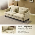 thumbnail image 4 of Ktaxon 84" Sofa, Linen Fabric Deep Seat Couch with Lumbar Pillows, Oversized Loveseat for Small Spaces, Living Room Light Khaki, 4 of 8