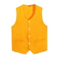 thumbnail image 3 of Linjinx Kids Boys Girls Volunteer Activity Vest Sleeveless Button Up Waistcoat Waiter Bartender Yellow L, 3 of 5