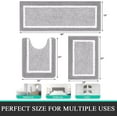 thumbnail image 6 of Findosom 3pcs Bathroom Rugs Set with U-Shaped Mat, Non Slip, Quick Drying, Ultra Soft and Water Absorbent Bath Rug Mat Carpet Machine Washable 18"x26"+18"x48"+U Shape 20"x24" Light Gray, 6 of 9