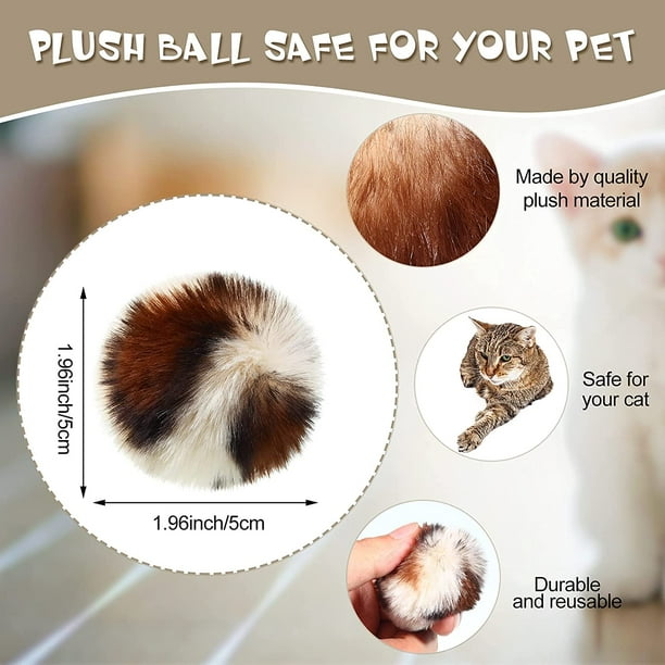 12 Pieces Large Plush Soft Artificial Fur Patch Puff Pom Balls Cat