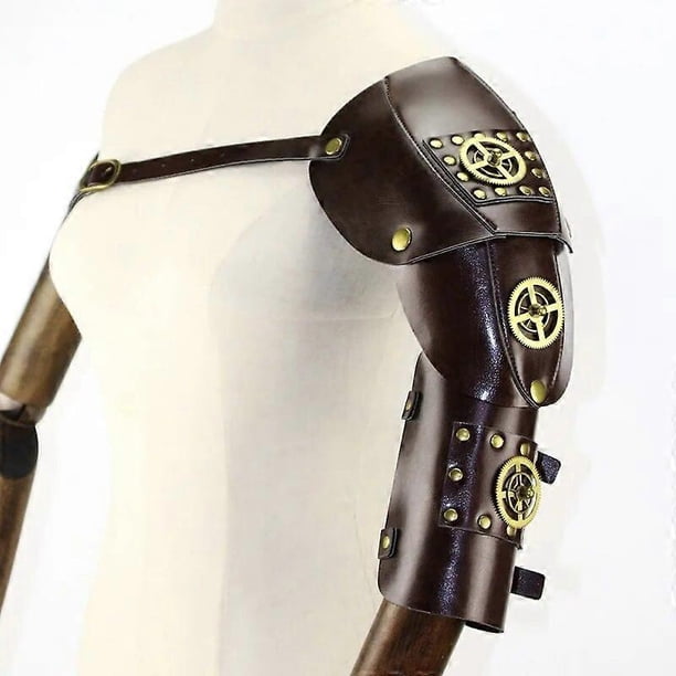 Medieval Steampunk Spaulder Roman Gladiator Shoulder Armor Vintage Leather Pauldrons Cosplay Warrior Larp Costume For Men