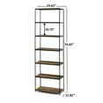 thumbnail image 5 of Mainstays 6-Shelf Metal Frame Bookcase, Rustic Brown, 5 of 7