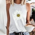 thumbnail image 4 of WREESH Women's Floral Graphic Tank Top Crew Neck Sleeveless Summer Fashion Casual T-Shirts White, 4 of 5