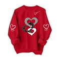 thumbnail image 2 of ClodeEU Valentines Sweatshirts for Women,Cute Valentine's Heart Love Print Pullover ,Long Sleeve Tops Red 07,Womens Plus L, 2 of 7