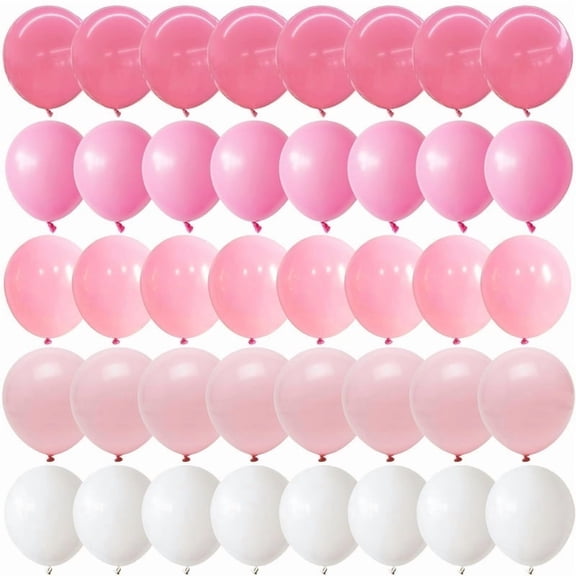 60Pcs 12 inch Dusty Light Pastel Pink White Balloons, White and Baby Pink Latex Balloon for Girls Women Birthday Wedding Bridal Baby Shower Party Decorations