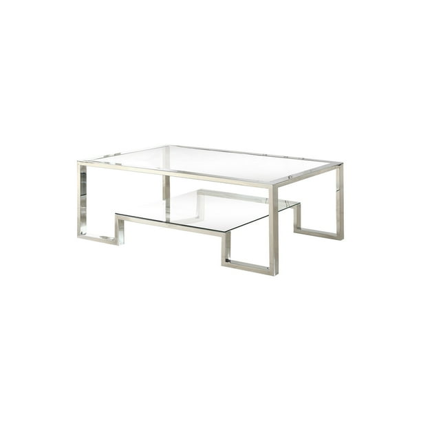 Best Master Furniture Glacier Point Clear Glass Living Room Coffee Table Com Best Master Furniture Glacier Point, Sophia Modern Stainless Steel And Glass Coffee Table