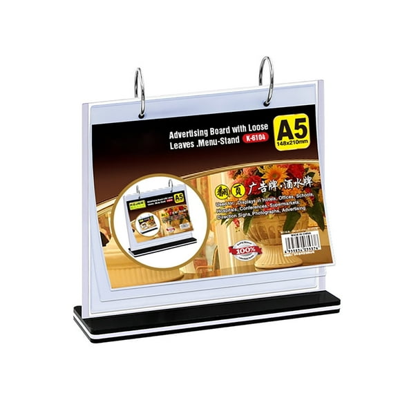A5 Acrylic Multi Page Flip Display Stand,6 Pages 12 Sides,8.6x8in