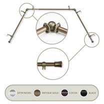 Domovina 5/8" Bay Window Curtain Rod-Color:Antique Brass