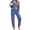 E-Blue, variant on UVN Pajamas Sets for Women Long Sleeve Button Down Tops and Pants 2 Piece Outfit Fall Sleepwear Pjs Lounge Sets with Pockets