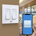thumbnail image 1 of Smart Light Switch, 2 Gang WiFi Double Light Switch with Remote Control and Timer Schedule, Work with Alexa Echo/Google Home/SmartThings, Neutral Wire Required, Only Supports 2.4GHz Network, 1 of 8