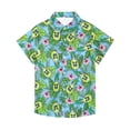 thumbnail image 3 of FINALGANG Boys Hawaiian Shirts Stylish Kids Button Down Shirt Graphic Print Summer Short Sleeve Shirts Lightweight Casual Shirt Tops School Daily Wear 11-12 Years, 3 of 5