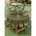 thumbnail image 4 of Outdoor Tablecloth with Umbrella Hole for Patio/Picnic/Party/Camping, Olive Green Striped Waterproof Table Cloth Round Cover Washable, Vintage Stripes Ombre (Dia 54"), 4 of 8