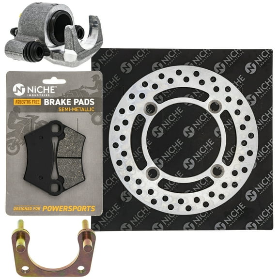 Niche Rear Left Brake Rotor Caliper Pad Kit for Polaris RZR XP 900 1911373 UTV MK1007873