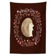 thumbnail image 3 of Ambesonne Hedgehog Tablecloth Rectangular Table Cover, Leaf and Berry Wreath, 52"x70", Vermilion Eggshell, 3 of 4