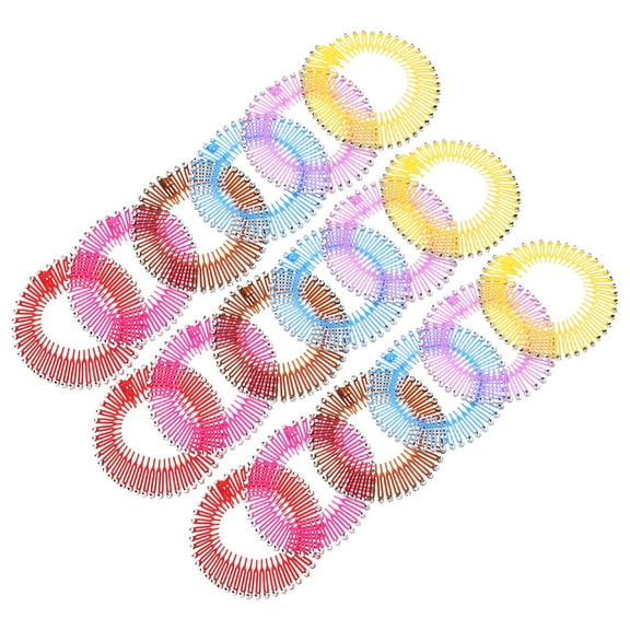 SEWCHICS 18-Piece Assorted Color Elastic Hair Comb Clips for Women, Stretchy Circular Slide Combs for Styling and Organizing Hair