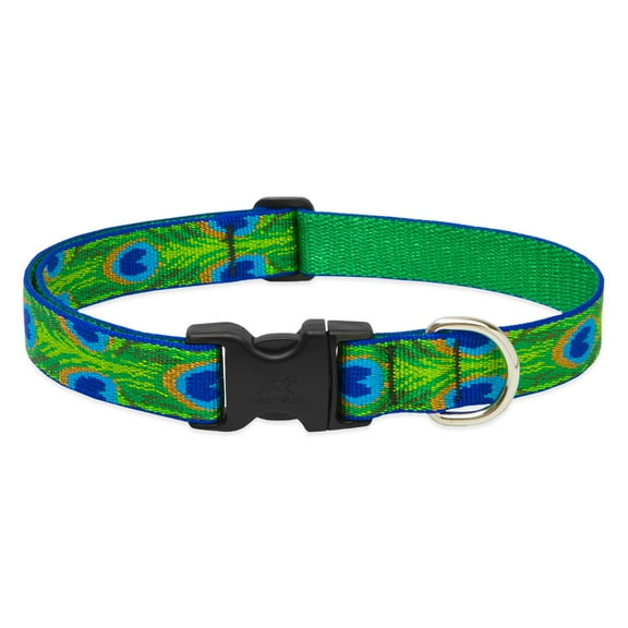 LupinePet Original Designs Multicolor Tail Feathers Nylon Dog Adjustable Collar