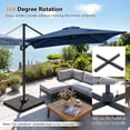 thumbnail image 6 of Costway 11 x 9 FT Cantilever Patio Umbrella with 360° Rotation Easy Tilt Adjustment 8 Ribs Navy Blue, 6 of 11