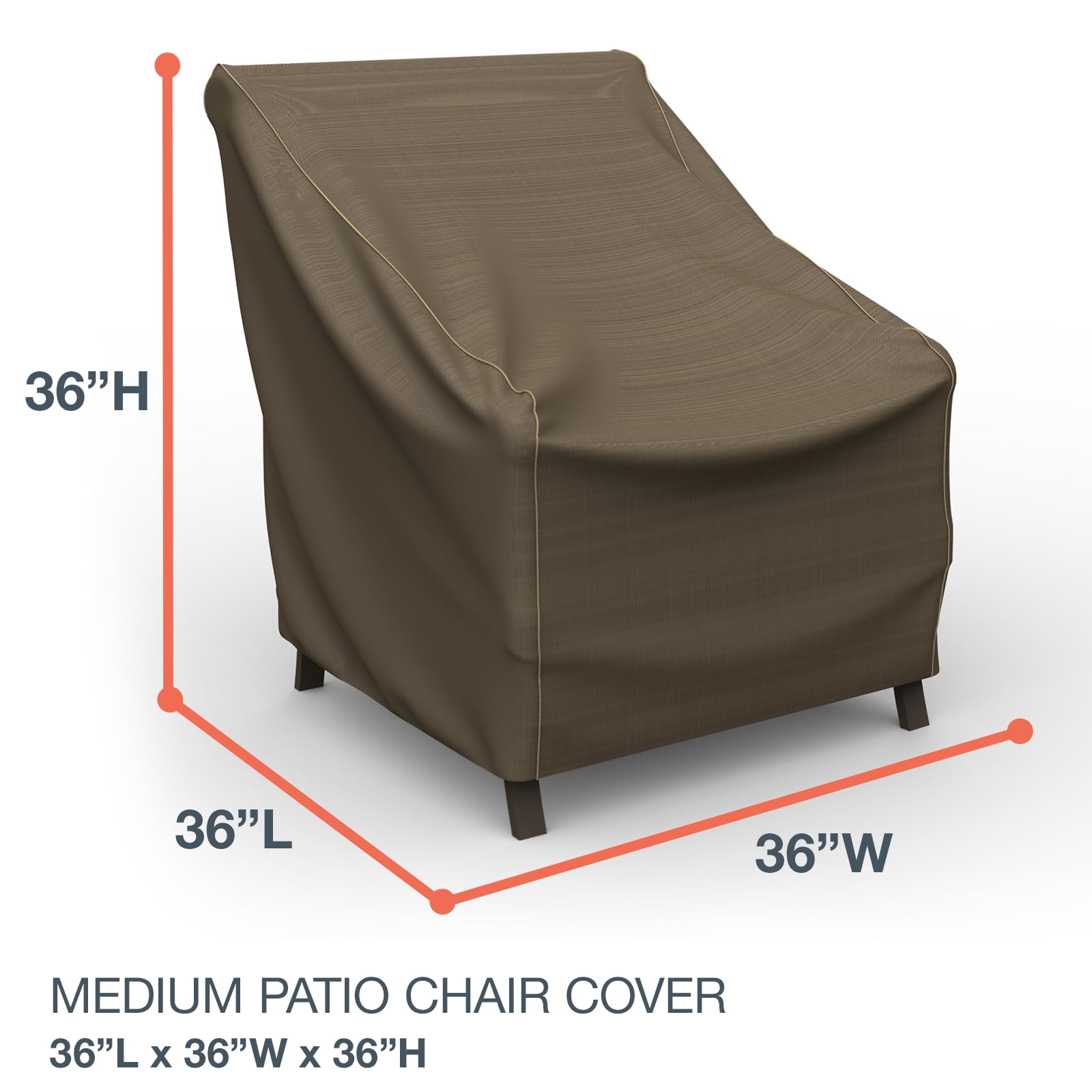 Budge Medium Black and Tan Patio Chair Cover, StormBlock™ Hillside