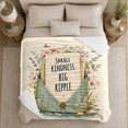 thumbnail image 5 of Delicate Kindness Big Ripple Floral Envelope, Cozy Typography Art Scene, Warm Flannel Blanket for Living Room and Reading Nook, Art Lovers Thank You Gift, Artistic Home Decor, 5 of 9