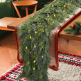 thumbnail image 5 of lajdalh 9ft Pre-Lit Christmas Garland, Artificial Lighted Norfolk Pine Garland with Lights, Battery Operated Garland for Mantle Stairs Table Fireplace Xmas Decorations, 5 of 5