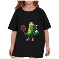 thumbnail image 3 of Jinhomg Summer T-Shirts for Toddler Novelty Funny Cartoon Character Graphic Tees Boys Girls Comfy Short Sleeve Crew Neck Tops Kids Daily Wear Black 11 Years, 3 of 5