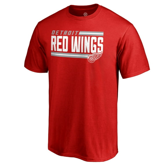 Men's Red Detroit Red Wings Iconic Collection On Side Stripe T-Shirt