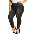 thumbnail image 3 of Unique Bargains Women's Plus Size Stretch Mid Rise Washed Skinny Jeans, 3 of 6