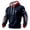 Blue, variant on ZVNAΖH Men's Grid Knit Hoodie, Long Sleeve Plaid Textured Pullover with Front Pocket, Printed Casual Hooded Sweatshirt for Fall, Winter, S-4XL