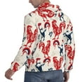 thumbnail image 6 of Kdxio Roosters Print Mens Casual Hooded Collar Drawstring Hoodies Pullover Sweatshirts Casual Long Sleeve Shirts-4X-Large, 6 of 7