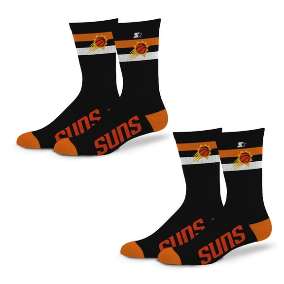 Unisex Starter Phoenix Suns Team Color 2-Stripe 2-Pack Crew Socks Set